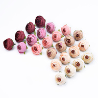 10 sztuk kwiaty ozdobne ścienne akcesoria ślubne wyprzedaż Diy prezenty Box sztuczne kwiaty Scrapbooking jedwabne róże herbaty 3